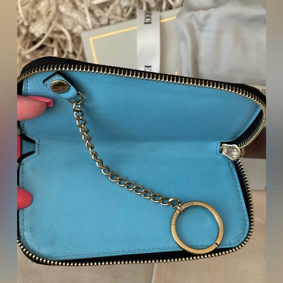 Emilio Pucci Ivory Leather Zippy Key Case Pouch w/Key Ring⭐️NIB W/DUST BAG - Picture 9 of 9